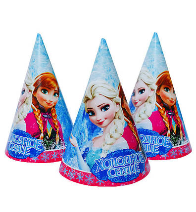 Ковпачки на день народження "Холодне серце" (5шт.), висота - 15 см, фото 1