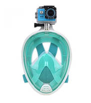 Підводний маска ЗЕЛЕНА L/XL | Маска для підводного плавання EasyBreath | Маска для снорклінга, фото 2
