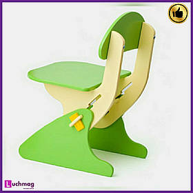 Дитячий дерев'яний салатовий стілець з регулюванням висоти ТМ Sportbaby