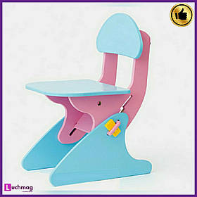 Дитячий дерев'яний бузково-блакитний стілець з регулюванням висоти ТМ Sportbaby