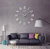 60-130 см, 3д часы, часы стикеры, часы наклейка стильные настенные часы, часы на кухню Римские цифры Белые