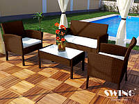 Набор садовой мебели Swing & Harmonie® (диван + стол + кресла) - Rio-XL Коричневый