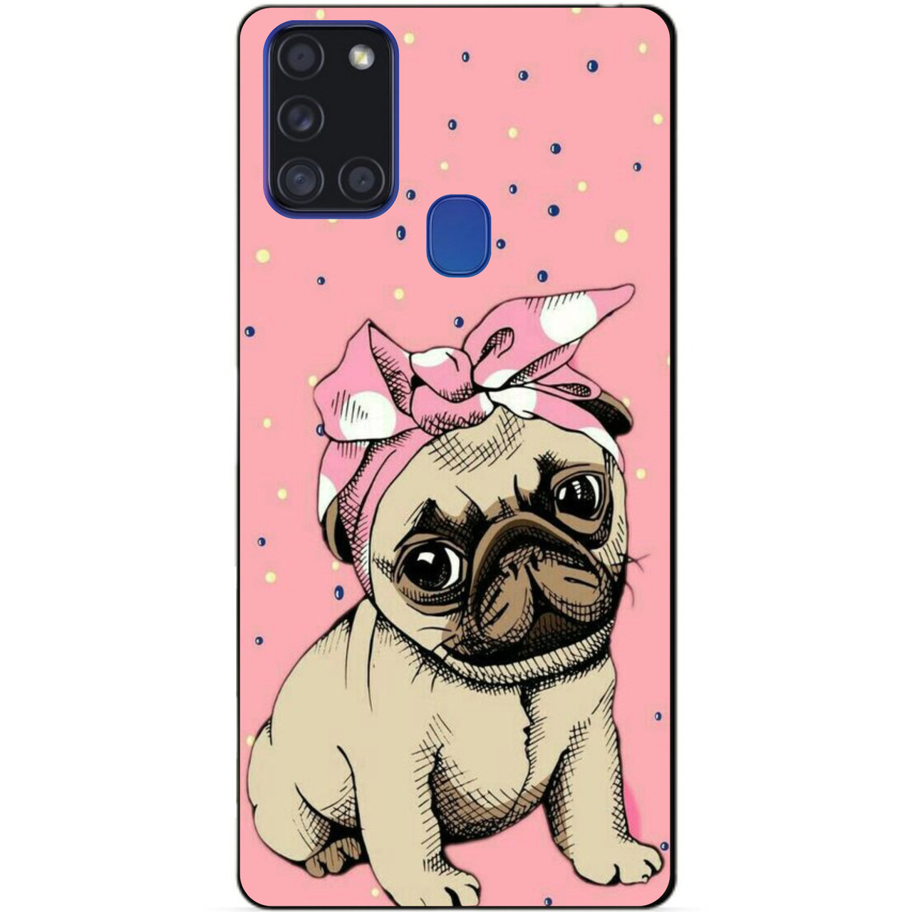 Силіконовий бампер чохол для Samsung A21s з малюнком Мопс