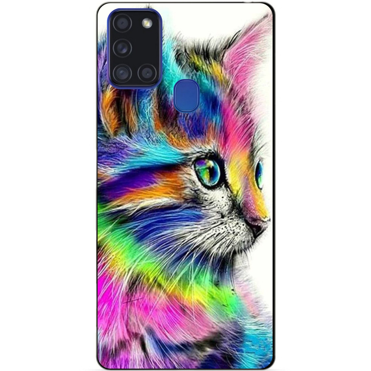 Силіконовий бампер чохол для Samsung A21s з малюнком Акварельний котик