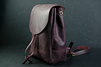 Женский кожаный рюкзак на затяжках, натуральная Винтажная кожа цвет Бордо