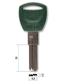 Заготівка ключа AVERS із зеленою ручкою