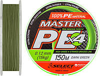 Шнур Select Master PE 150m (темно-зелений) 0.12mm 15kg