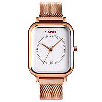 Skmei 9207 золотистые с белым классические наручные часы