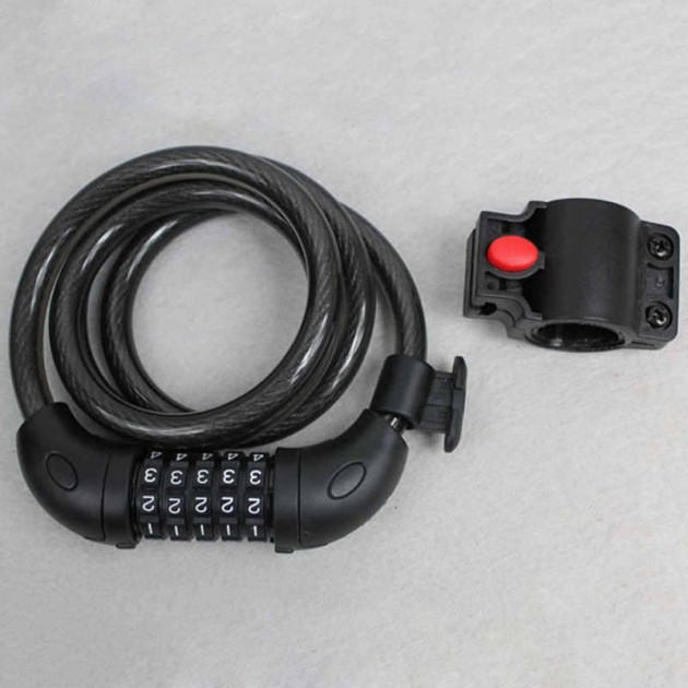 Замок тросовий кодовий Velo  1200 * 10 з держателям (SUO-002), фото 1