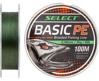 Шнур Select Basic PE 100m (темн-зел.) 0.06 mm 6lb/3kg