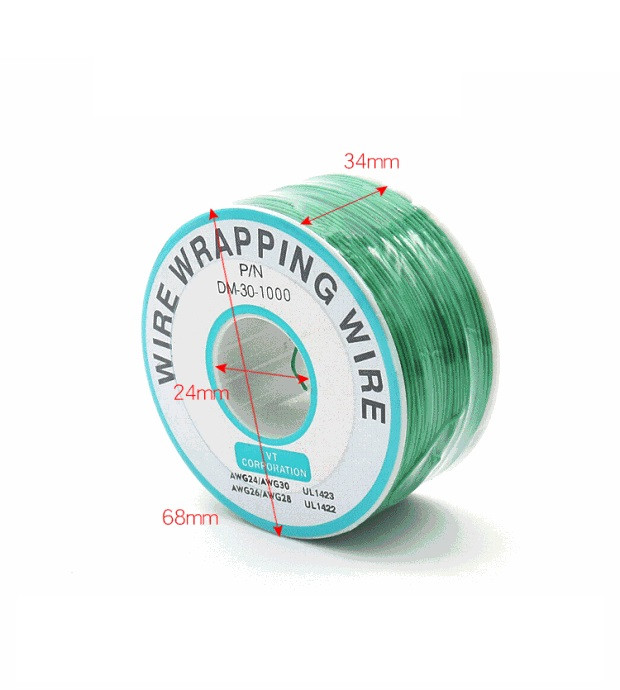 Дріт для монтажу 30AWG 250 м — Зелений, фото 1