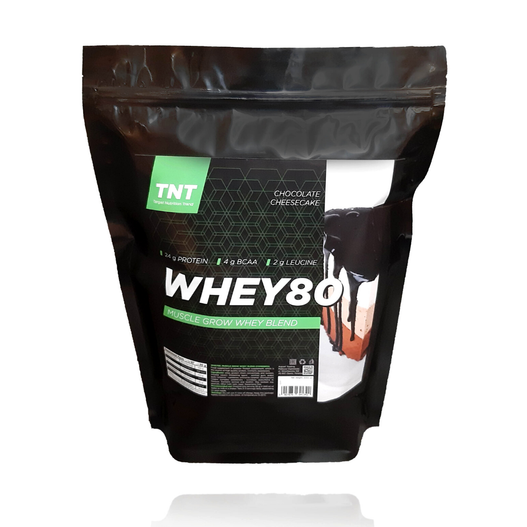 МассПротеин Muskle Grow Whey Target Nutrition Trend Poland, 2 кг 80% білка + ВСАА шоколадний чізкейк