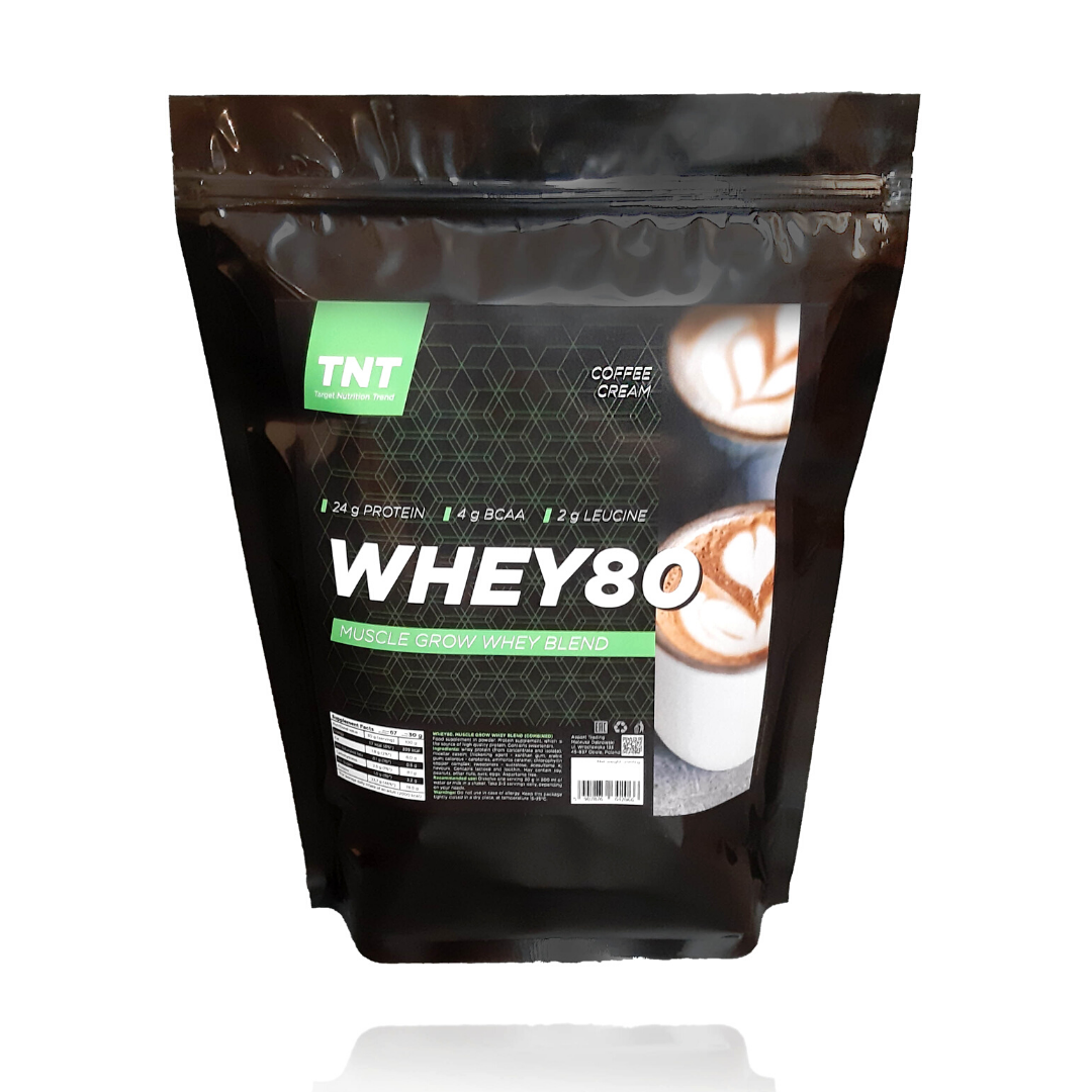 Протеїн Актив Мас Muskle Target Nutrition Poland, 2 кг 80% білка + ВСАА Кавовий крем
