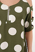 / Розмір 52,54,56,58 / Жіноче плаття нижче коліна зі шлейфом Тропікана зелене горох NEW, фото 4