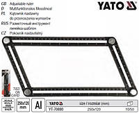 Шаблон линейка YATO Польша для переноски размеров алюминий 250х120 мм YT-70880