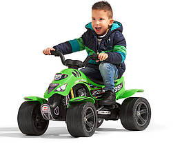 Квадроцикл педальний дитячий великий зелений з чорним FALK Bud Racing від 3 до 8 років Франція