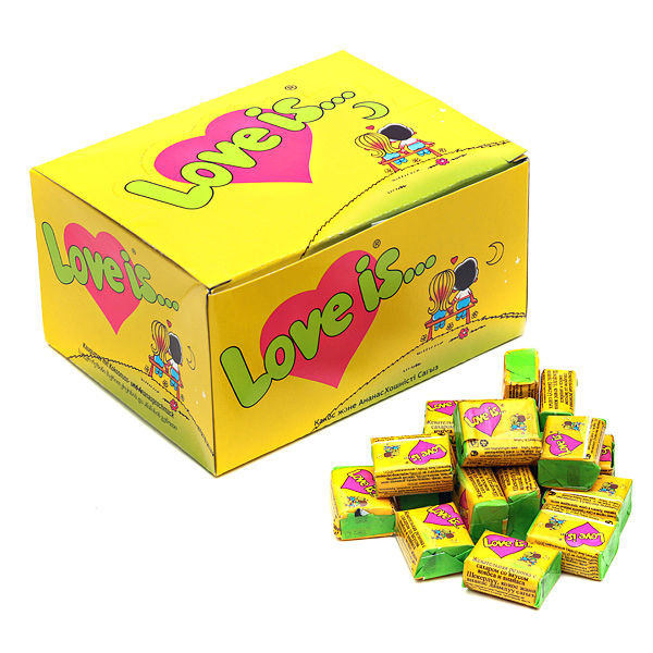 Жувальна жуйка Love is, жуйки лові іс Кокос і Ананас