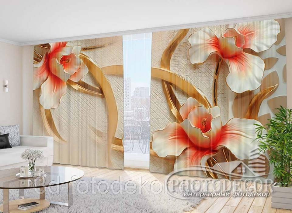Фото Штори "3D Квіти 1" - Будь-який розмір, читаємо опис!, фото 1