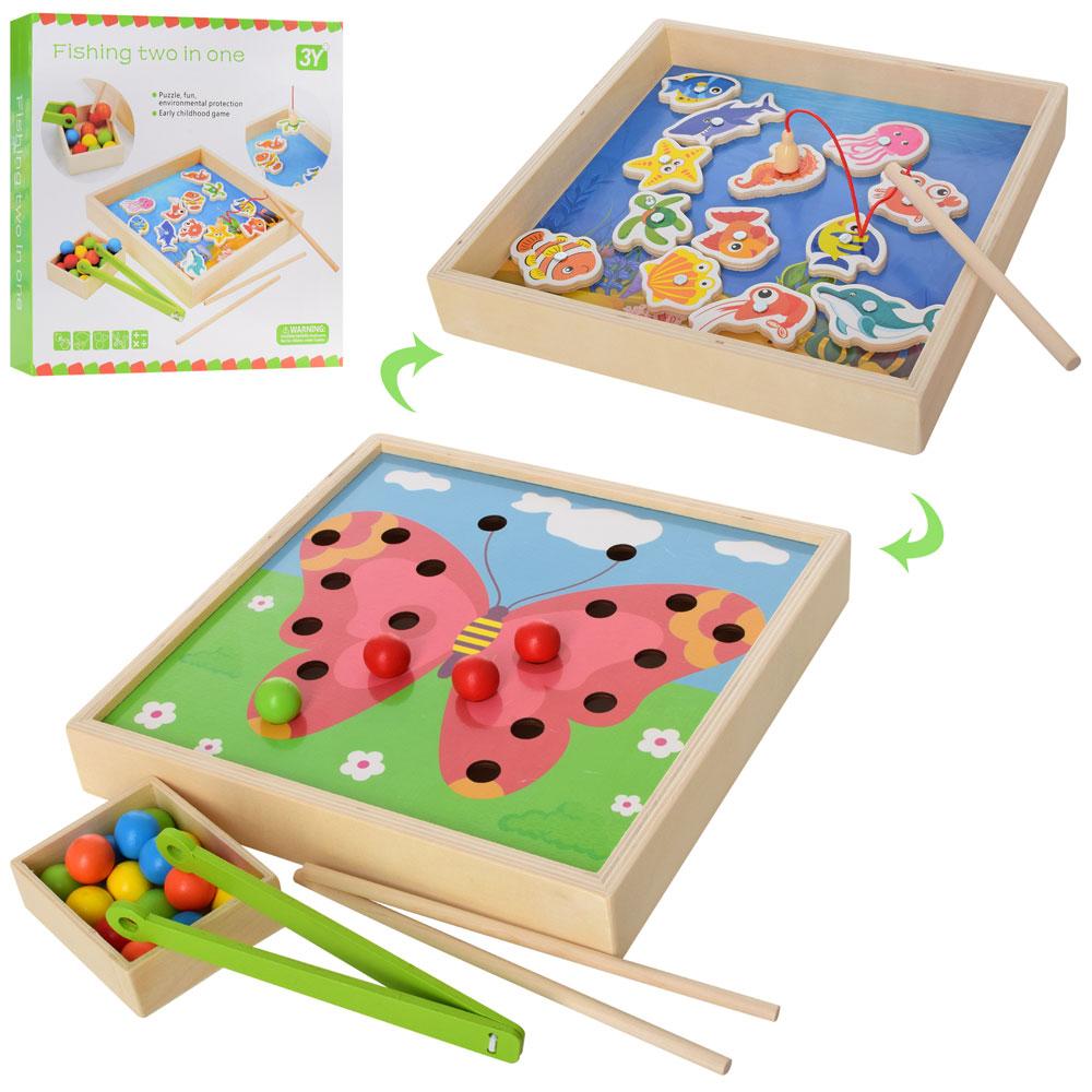 Дерев'яна гра 2в1 Рибалка магнітна
