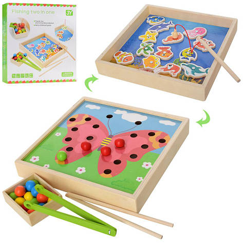 Дерев'яна гра 2в1 Рибалка магнітна, фото 1
