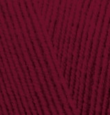 Нитки пряжа для в'язання напіввовна LANA GOLD FINE Лана Голд Файн № 57 - бордовий