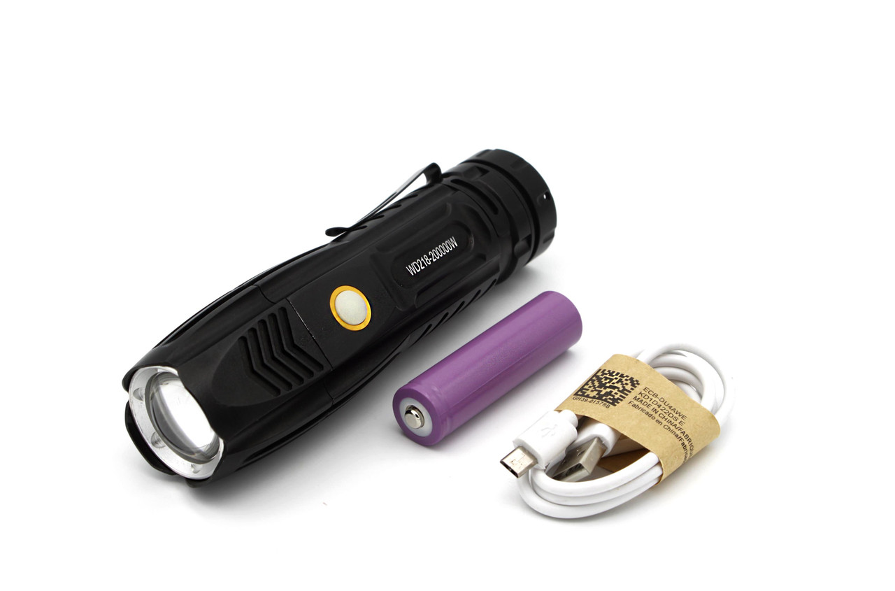 Ліхтар ручний Police WD218/Li-ion 18650/P-50 LED/microUSB/ Склобой/20000W