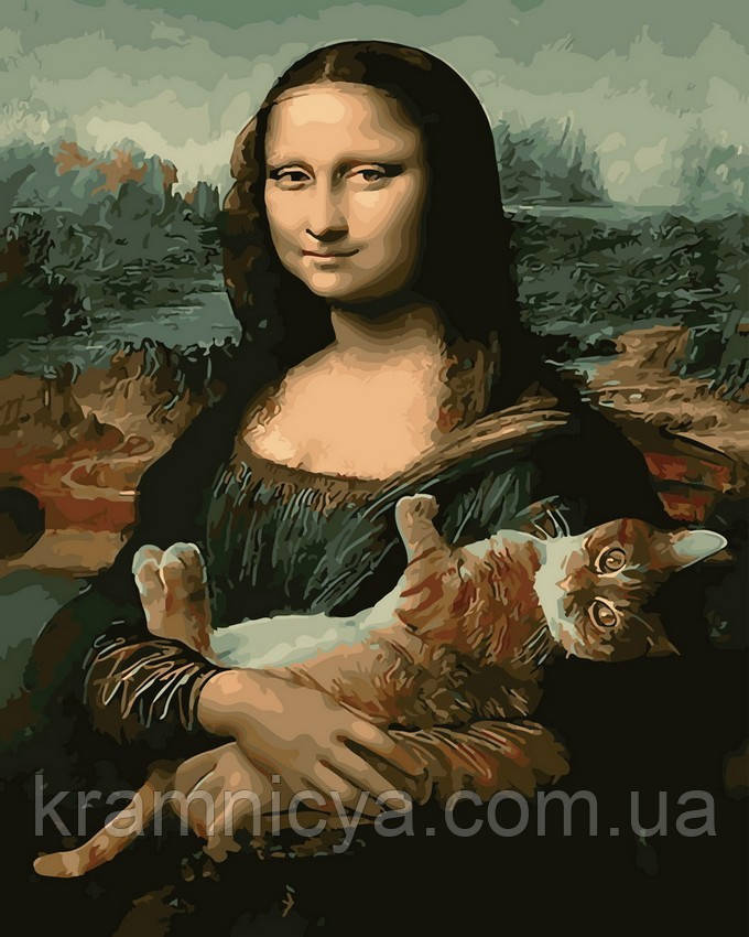 Картина за номерами Мона Ліза з котом, Brushme 40х50 (GX29098), фото 1