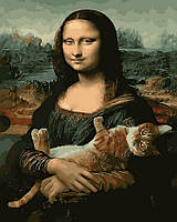 Картина по номерам Мона Лиза с котом, Brushme 40х50 (GX29098)