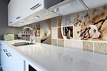 Кухонний фартух Охра 02 самоклеючий (скіналі для кухні наклейка ПВХ) колаж пісок текстура беж 60х200 см