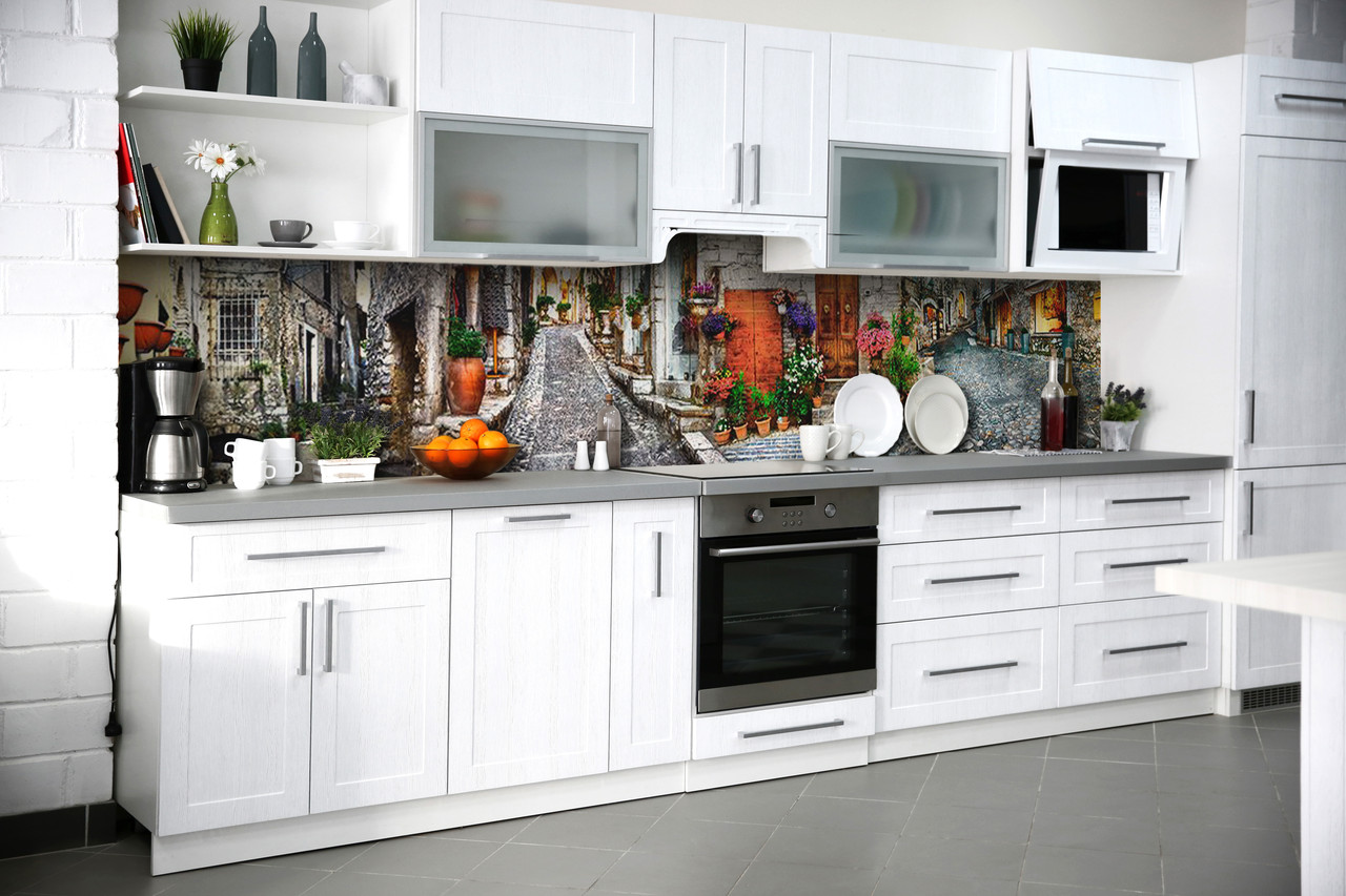 Кухонний фартух самоклеючий бруківка Провансу (скіналі для кухні наклейка ПВХ) бруківка 60х200 см