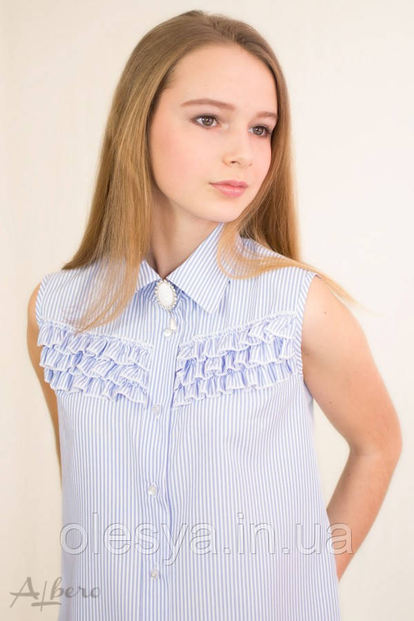 Школьная блузка Американка для девочки тм Albero 5060 Размеры 128- 158 - фото 4 - id-p910952551