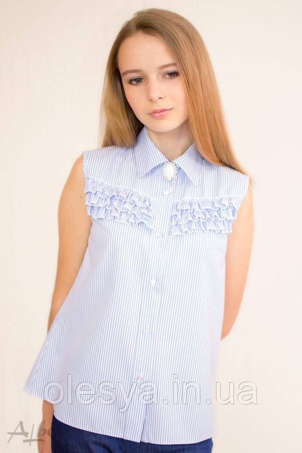 Школьная блузка Американка для девочки тм Albero 5060 Размеры 128- 158 - фото 1 - id-p910952551