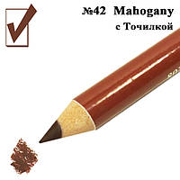 Карандаш для Губ с Точилкой Матовый Темно-Каштановый Mahogany Косметический №42 Поштучно, Макияж губ