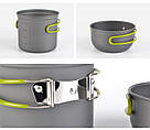 Набір туристичного посуду Cooking Set DS-101, зелені ручки, фото 8