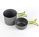 Набір туристичного посуду Cooking Set DS-101, зелені ручки, фото 3