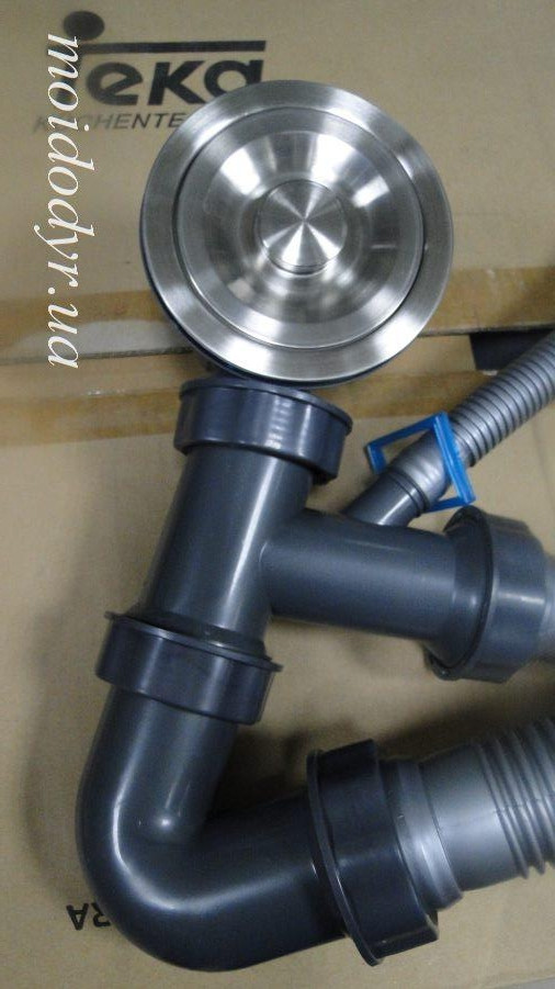 Евро вентиль, сифон для кухонной мойки с мусоросборником (ID#1224250689 ...