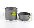 Набір туристичного посуду Cooking Set DS-101, зелені ручки, фото 4