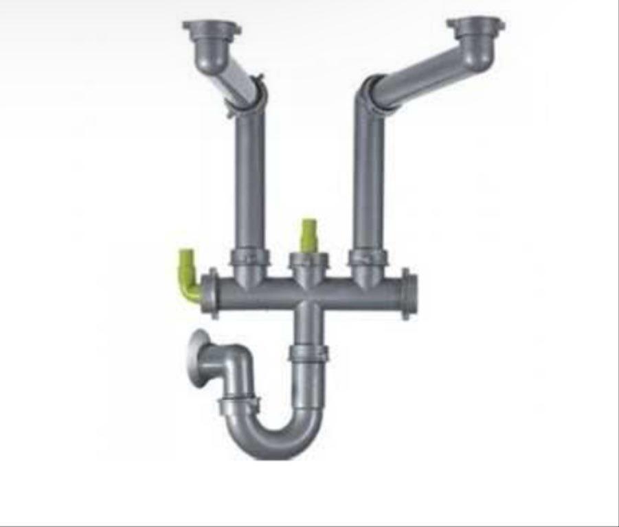 Сифон Franke 112.0048.209 з під'єднаннями на подвійну кухонну мийку (Італія)