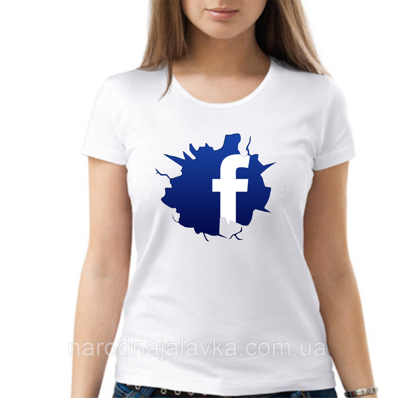 Футболка з логотипом Фейсбук Facebook. Молодіжна футболка.