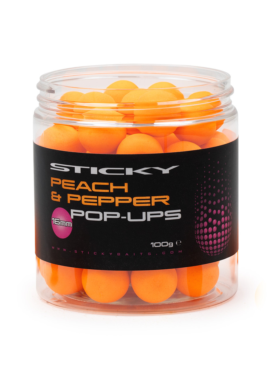 Поп ап бойли Sticky baits PEACH&PEPPER POP UPS 12mm, фото 1