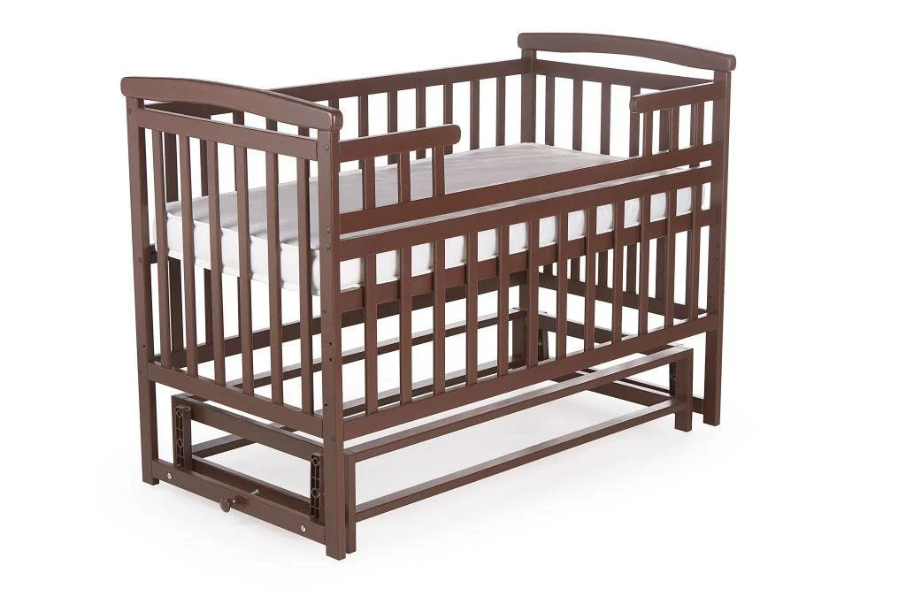 Ліжко трансформер дитячий для новонароджених DeSon "Дитячий Сон" без ящика, шоколадний горіх