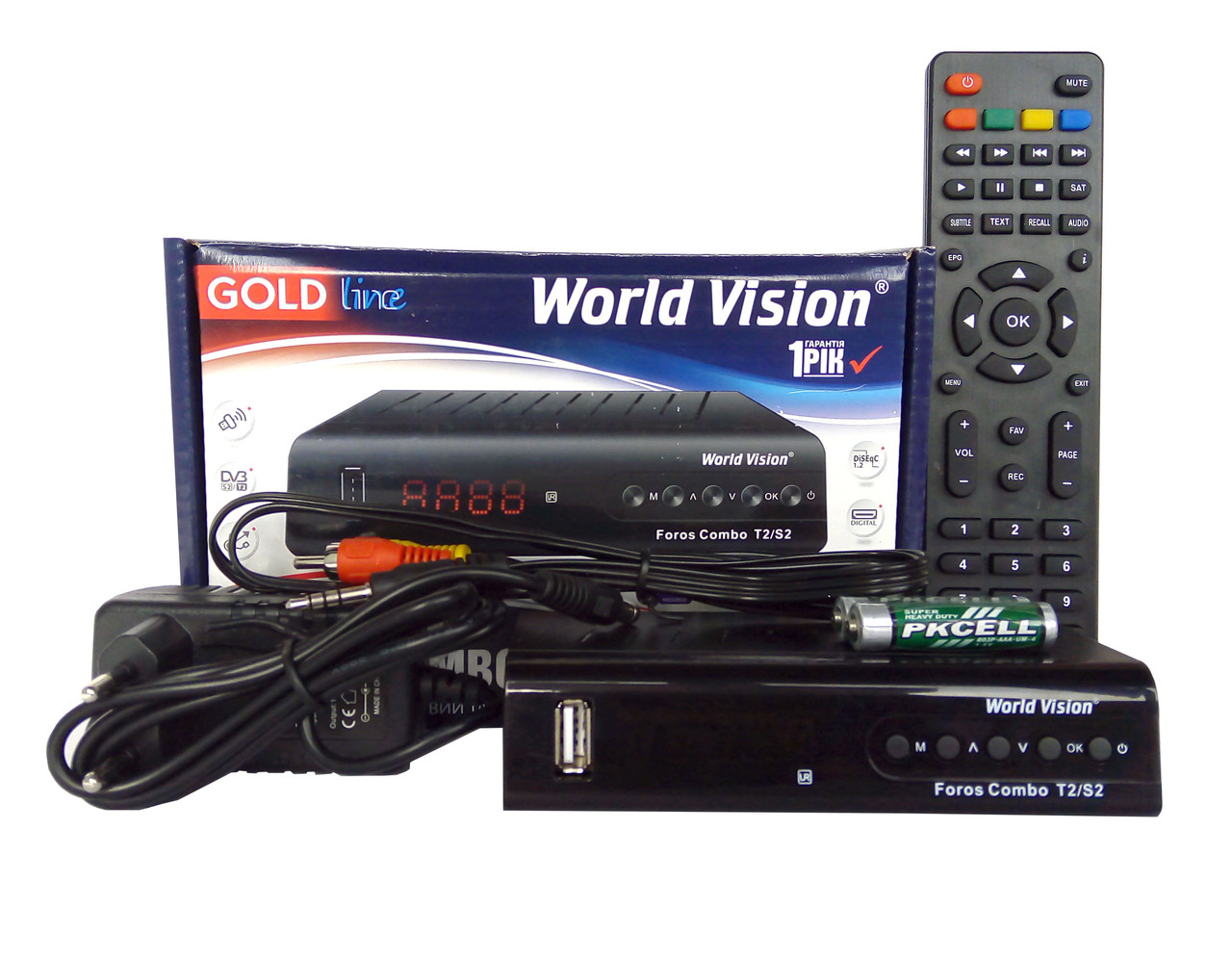 Супутниковий + Ефірний ресивер тюнер World Vision Foros Combo.+Прошивка + WI-FI модуль