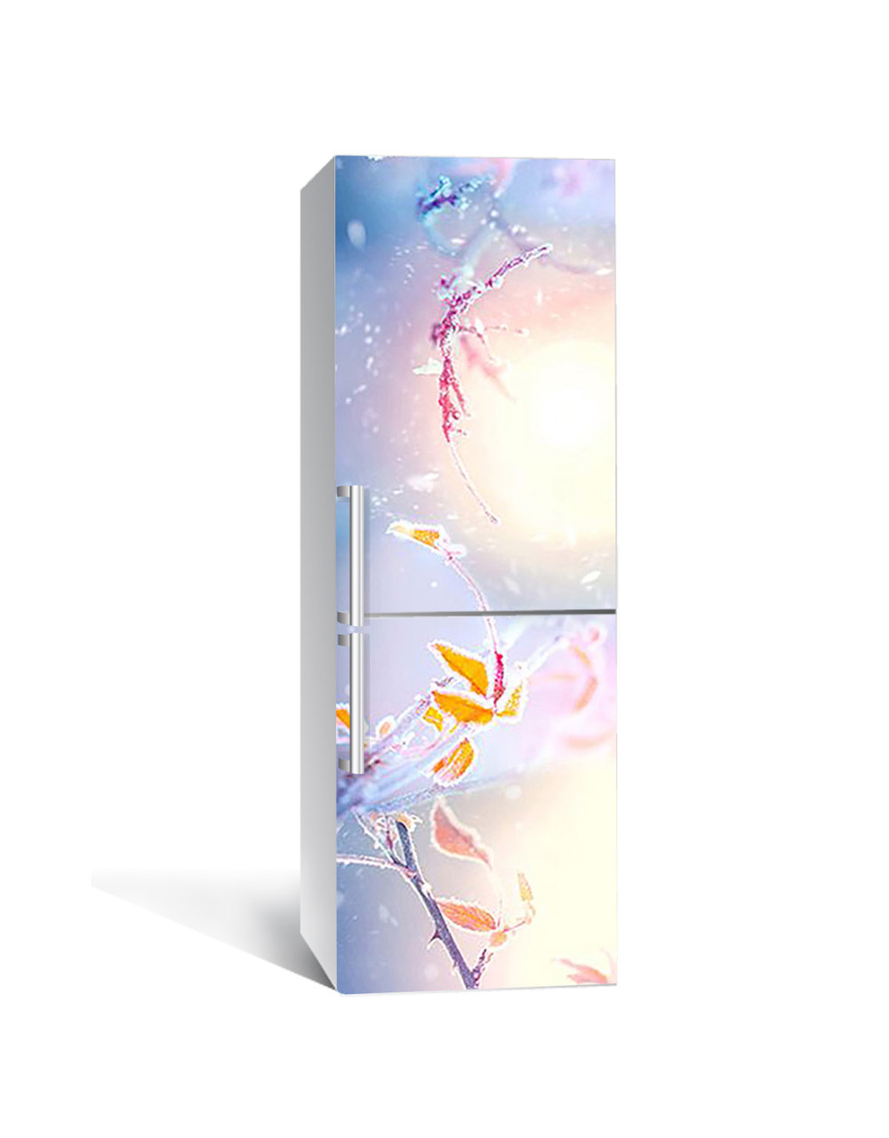 Наліпка на холодильник Zatarga Засніжена гілка 650х2000 мм вінілова 3Д Наліпка декор на кухню