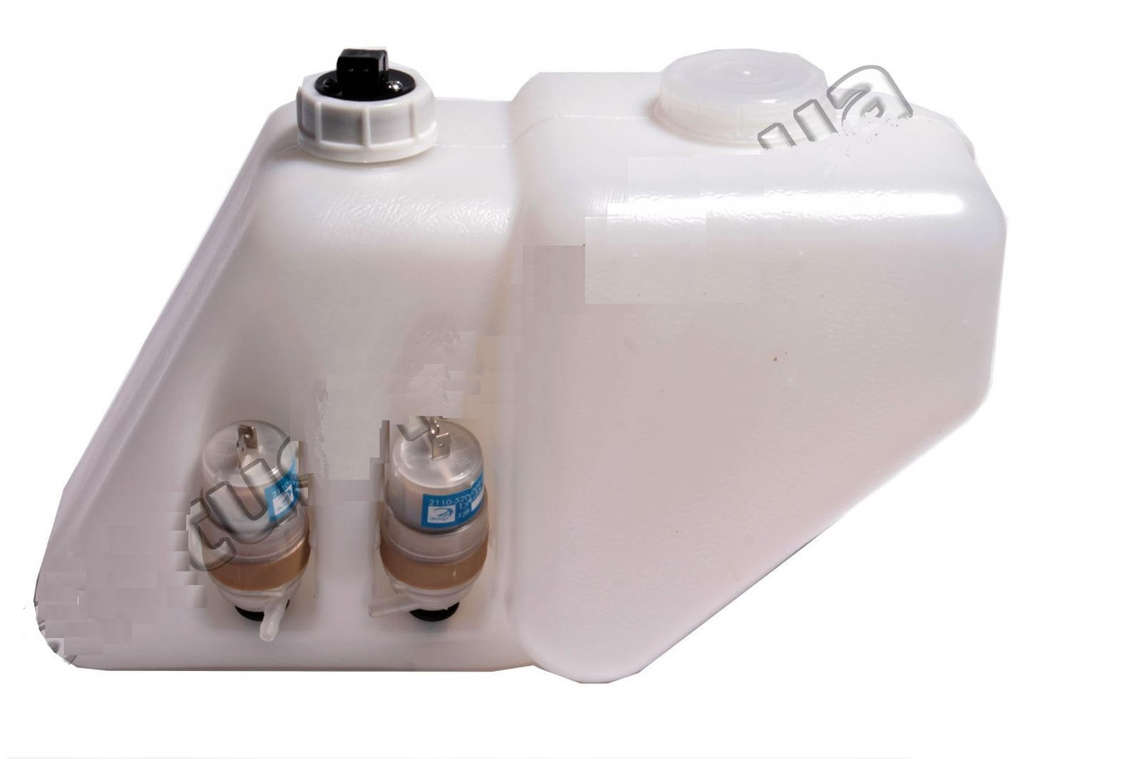 Бачок омивача ВАЗ 21083 (під 2 мотора) в зборі з електронасосом 12В і датчиком (виробництво АРК), фото 1