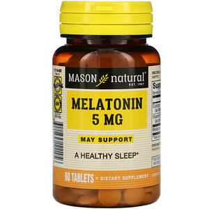 Мелатонін, Melatonin Mason Natural, 5 mg, 60 Tablets