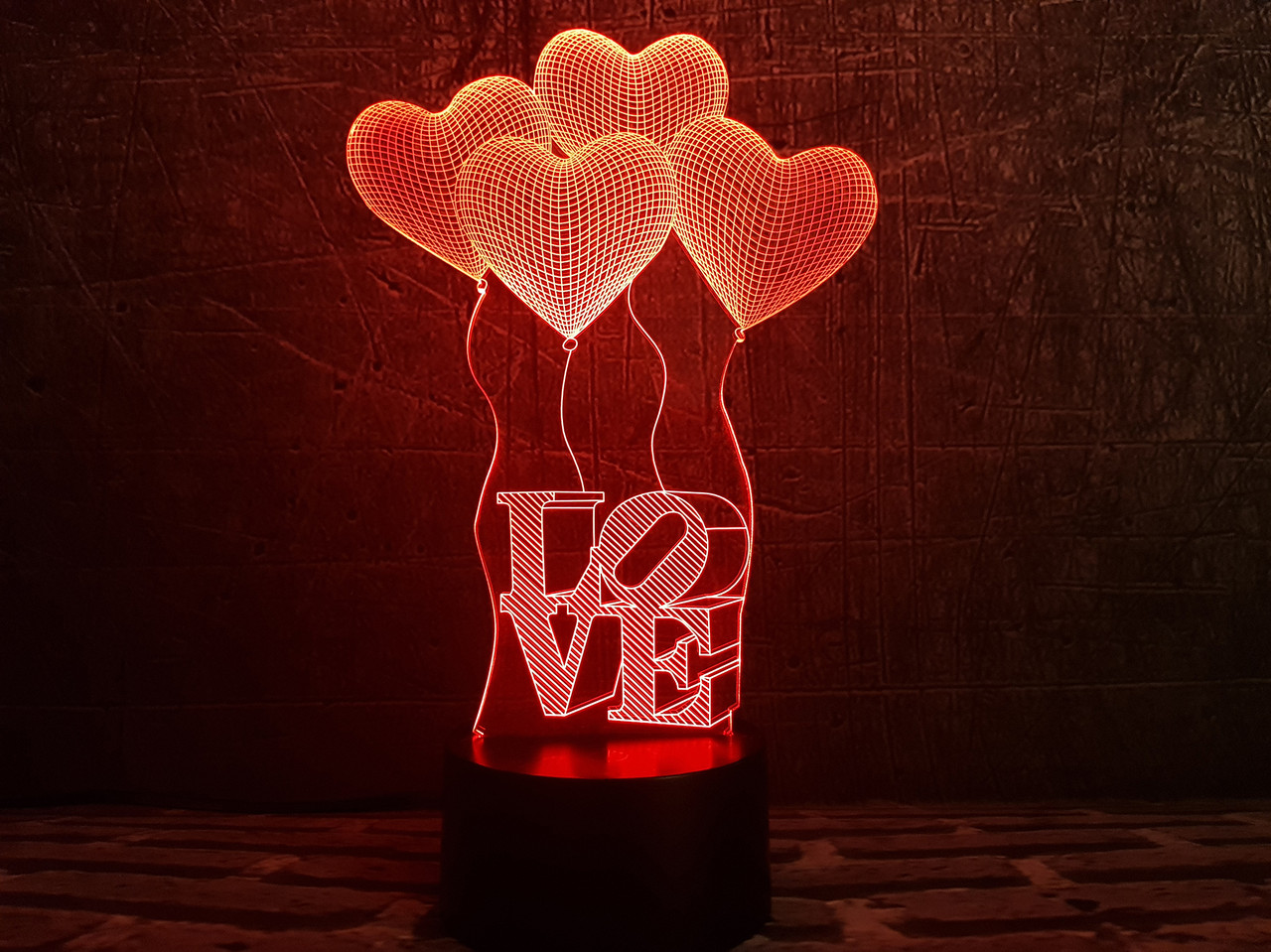 Змінна пластина для 3D ламп "Сердечка LOVE" 3DTOYSLAMP, фото 1