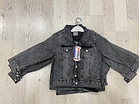 Дитяча джинсова куртка для хлопчика "Якор" 3-7 років, чорного кольору