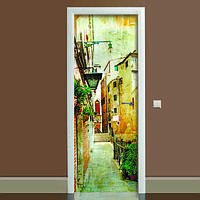 Наклейка на дверь Прованс 01 (полноцветная фотопечать пленка для двери) ламинированная двойная 65х200 см