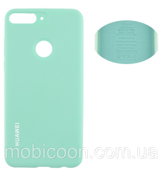 Чохол Silicone Case для Huawei Y7 / Y7 Prime (2018) Turquoise бірюзовий (хуавей 07), фото 1