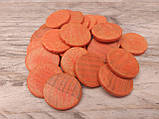 Монетки дерев'яні червоні 2,5 см, 25 шт в упаковці, фото 10